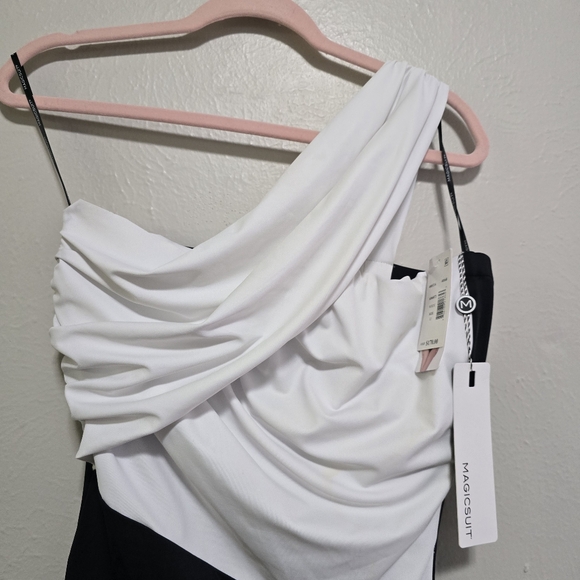 Magicsuit Solids Goddess Color Block Convertible One Shoulder One Piece Swimsuit - Picture 3 of 9